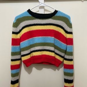 Medium forever 21 cropped multicolor stripped sweater